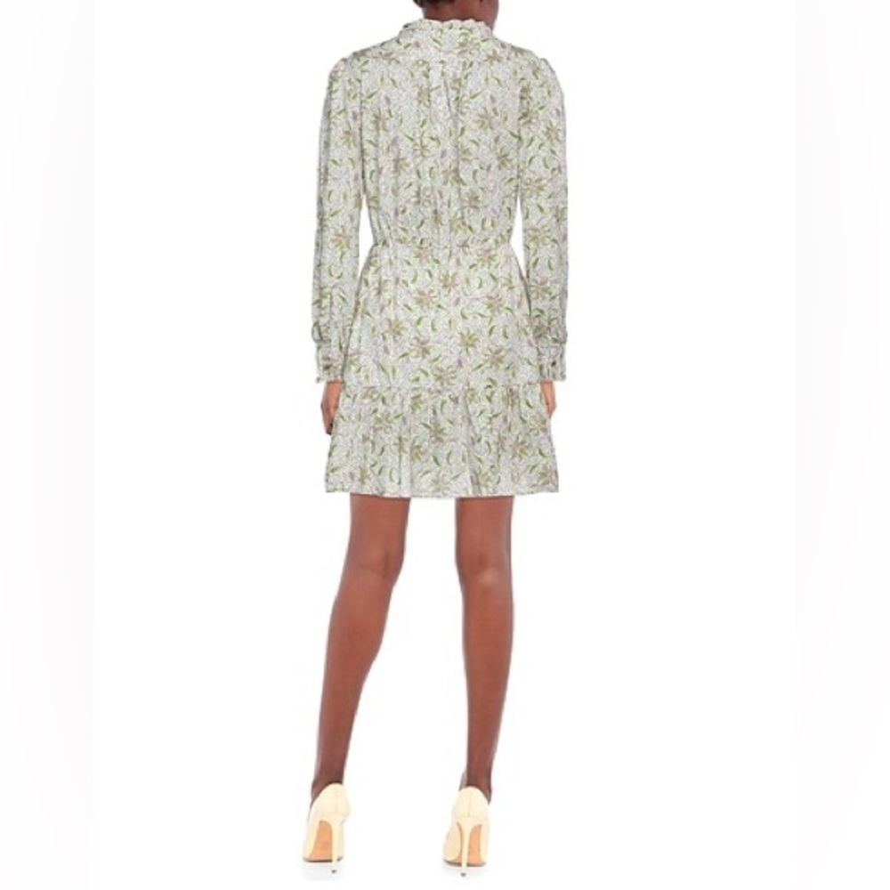 Pinko Nomade Short Dress White Floral Made In Italy 100% Cotton - Picture 10 of 12